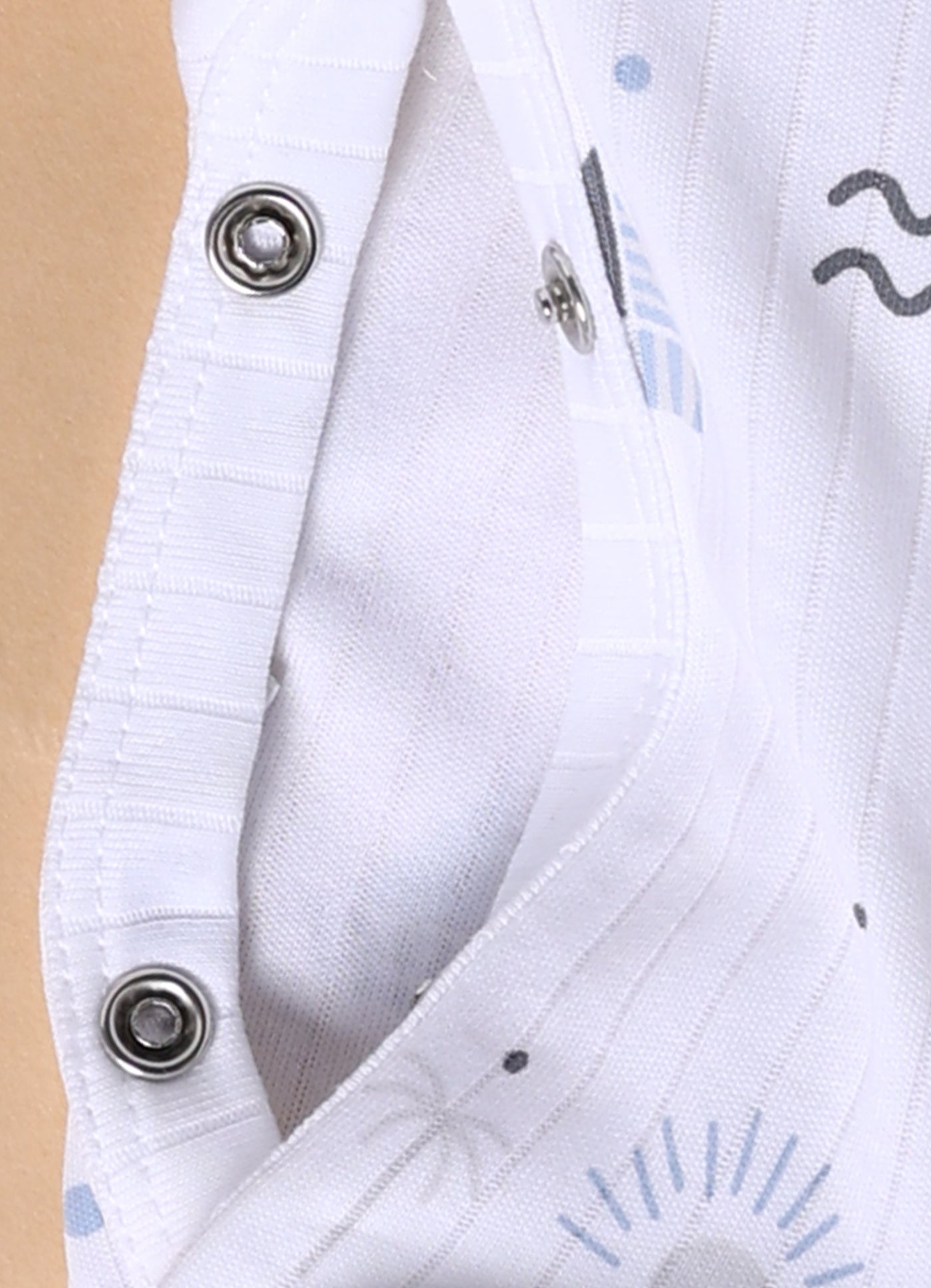 Full Sleeve Romper for Boys - White Melange Set Sail
