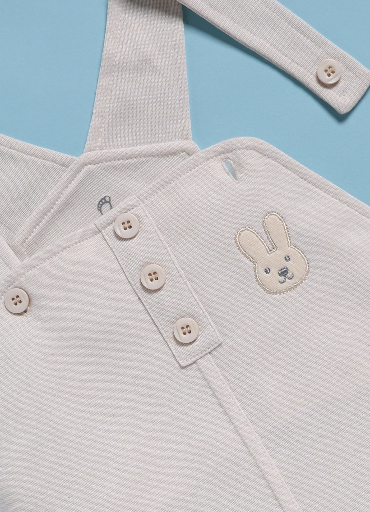 Half Sleeve Dungaree for Boys – Cream Happy Bunny