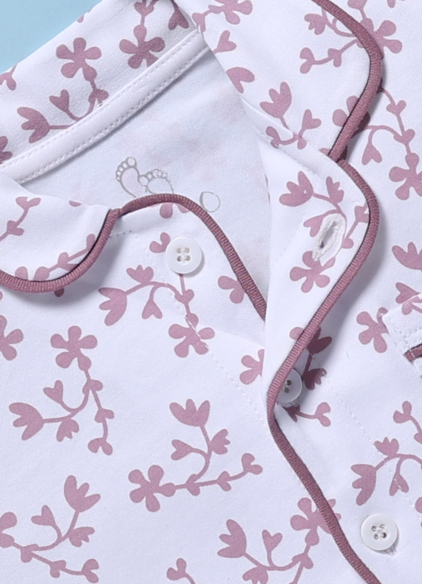 Full-Sleeve Nightsuits for Girls - Purple Floral Charm
