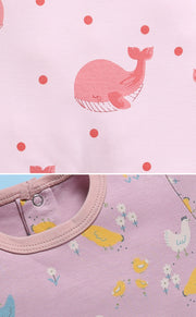 Half Sleeve Romper for Girls - Salmon & Stone