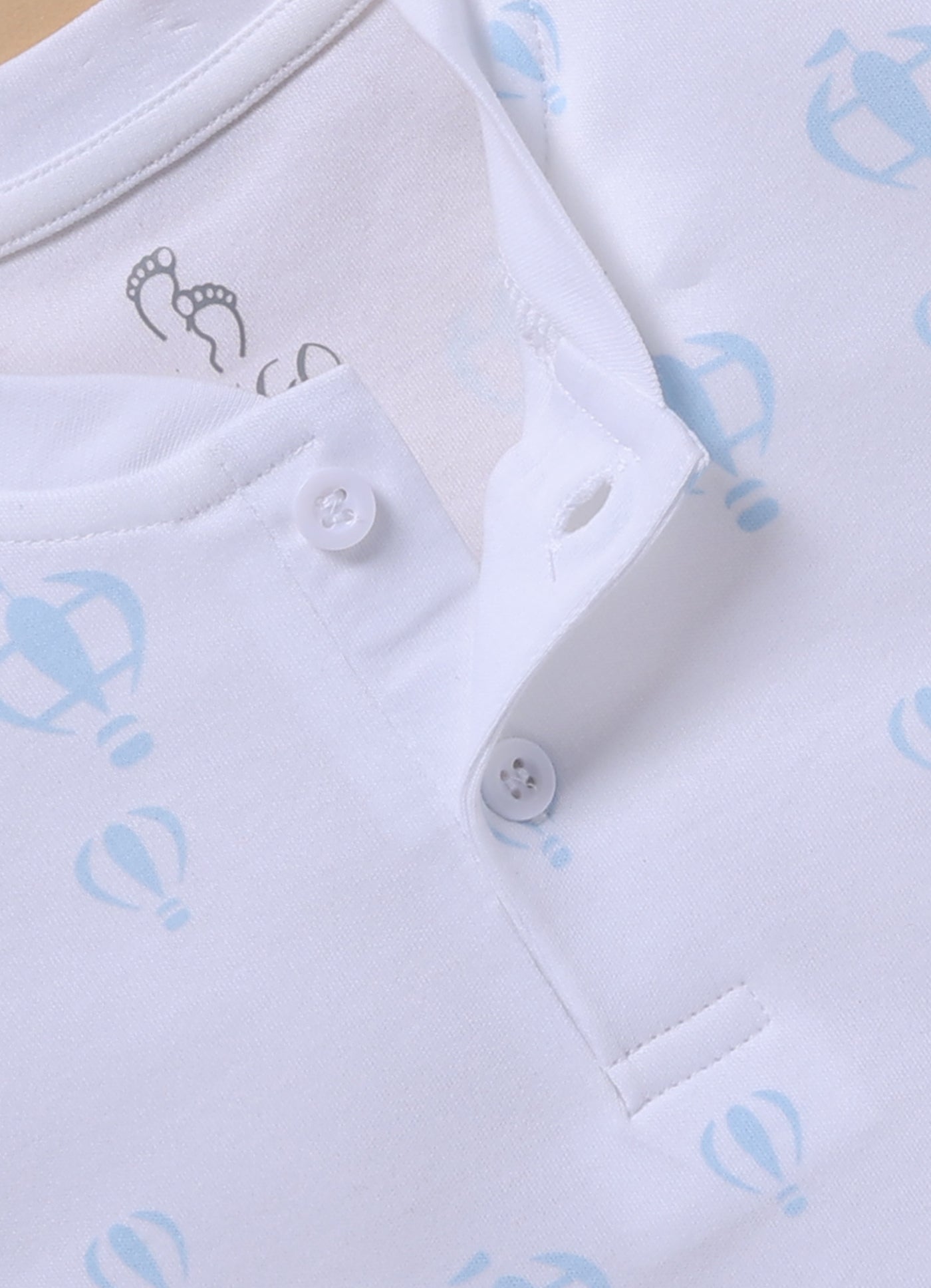 Full-Sleeve Top & Bottom For Boys - White Sky Balloon