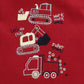 Work, Work, Work Playtime Baby Boy Summer Romper, Construction Fun-RED