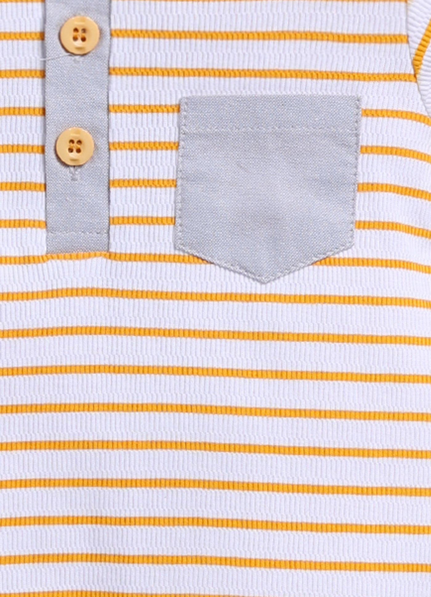Baby Boy Striped Summer Romper - Yellow