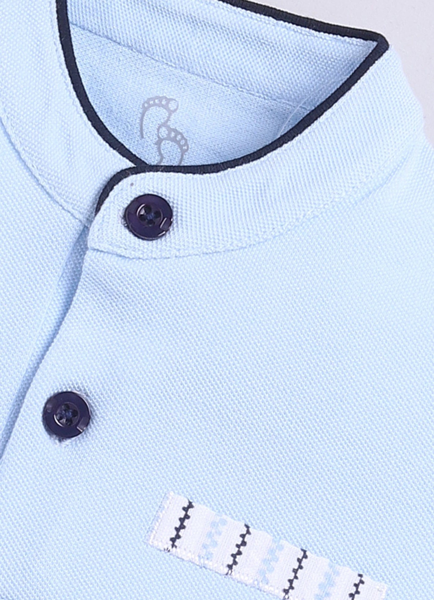 Baby Boy Blue T Shirt & Striped Short-SKY BLUE