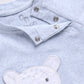 Baby Boy Speckled Top with Bear Pattrned & Light Gray Elastic Waist Shorts-Blue
