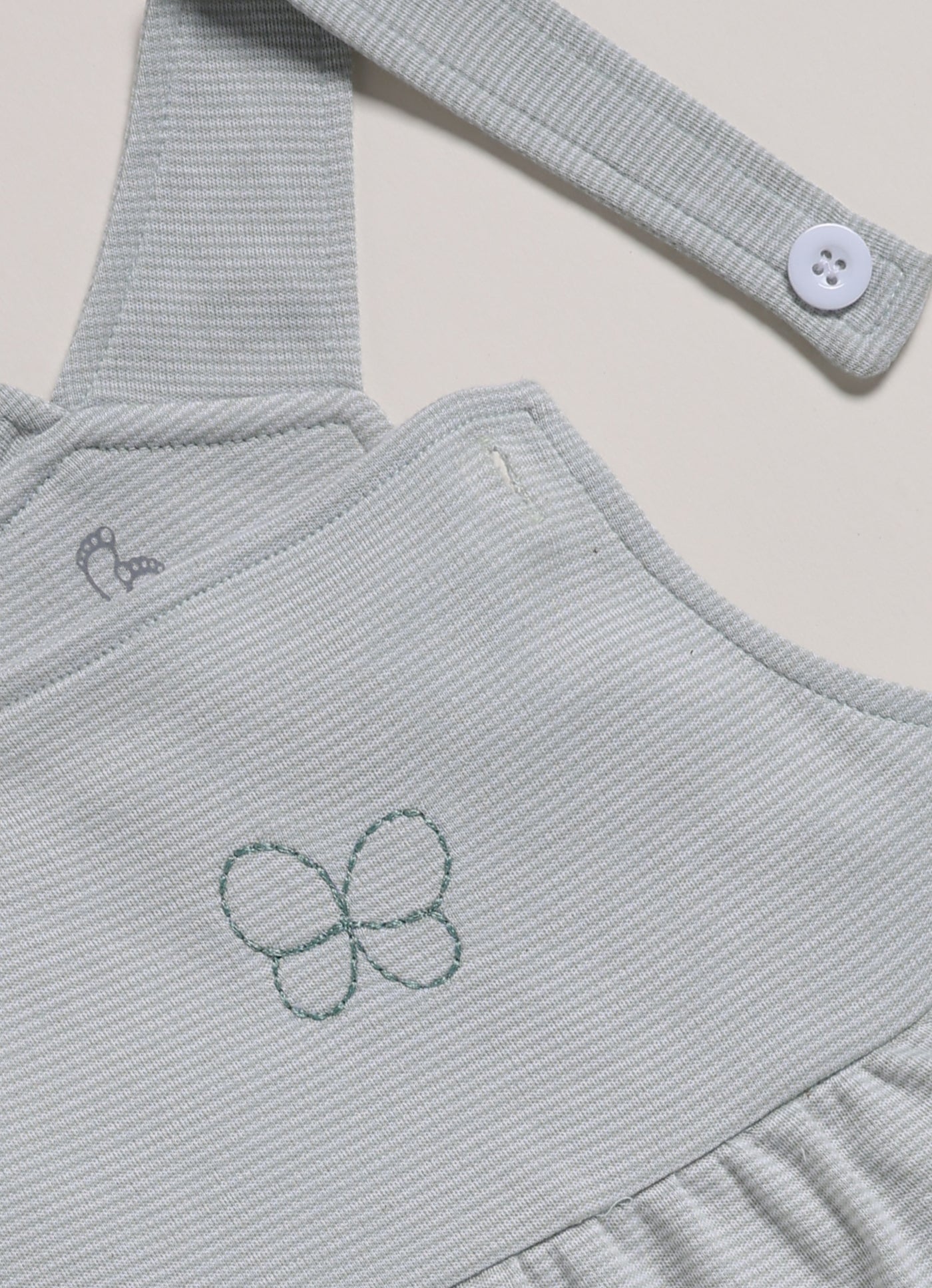 Half Sleeve Dungaree for Girls - Melange Butterfly Charm