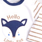 Little Fox printed casual T-Shirt Pyjama set-NAVY