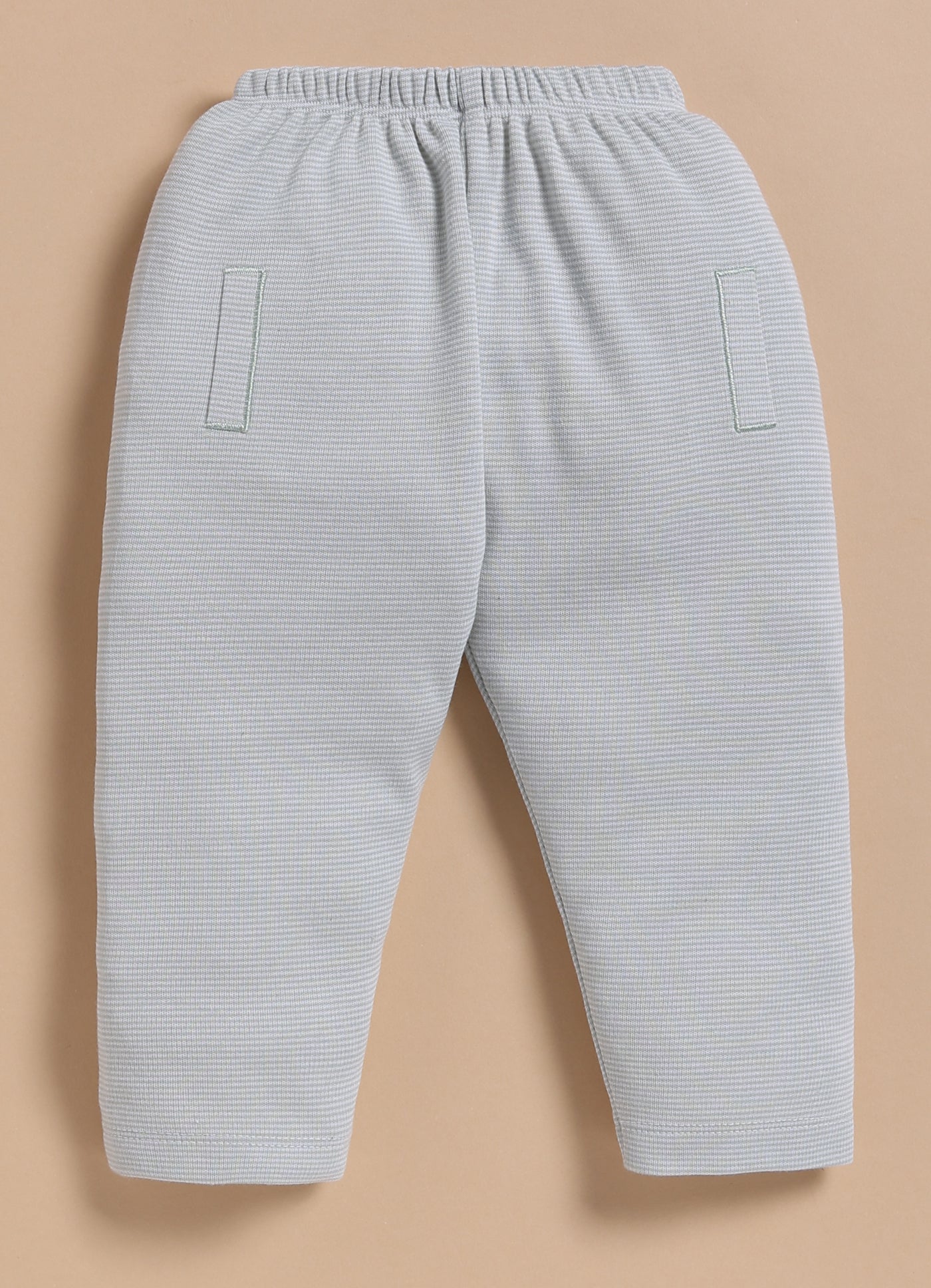 Full-Sleeve Top & Bottom Set for Boys â€“ White & Soft Green Classic