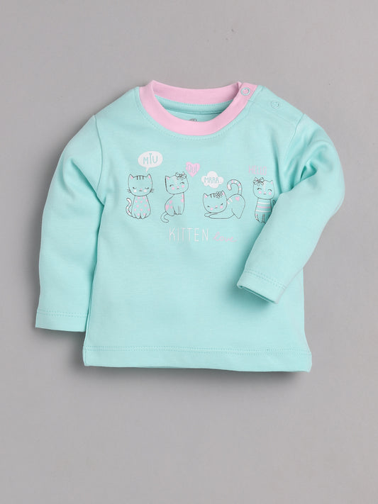 Baby full sleeve Cotton Dress/T-shirts pant set clothes for baby Girl PINK