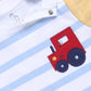 Multi Color Striped Baby Boy Half T Shirt & Short Set-Blue