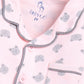 Bear Printed Baby Girl Night Suit-Peach