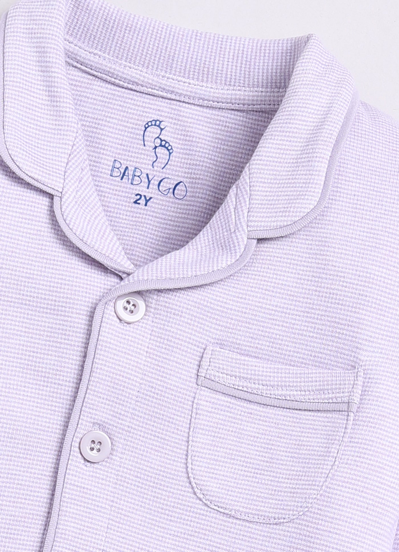 Baby Boy Solid Full Sleeve Night Suit-PURPLE