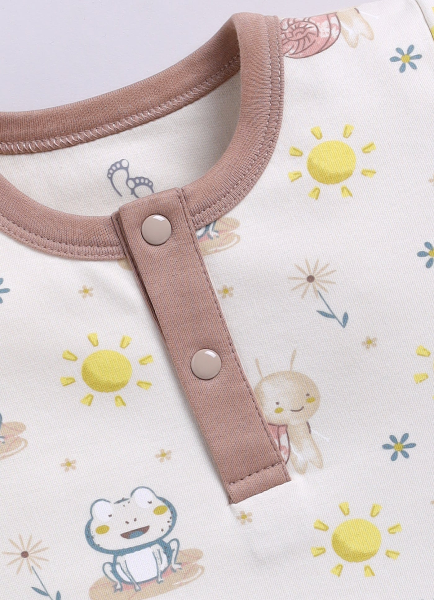 Half Sleeve Top & Bottom for Boys - Beige