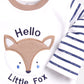 Little Fox printed casual T-Shirt Pyjama set-BEIGE