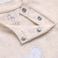 Baby Boy Speckled Top with Bear Pattrned & Light Gray Elastic Waist Shorts-Cream