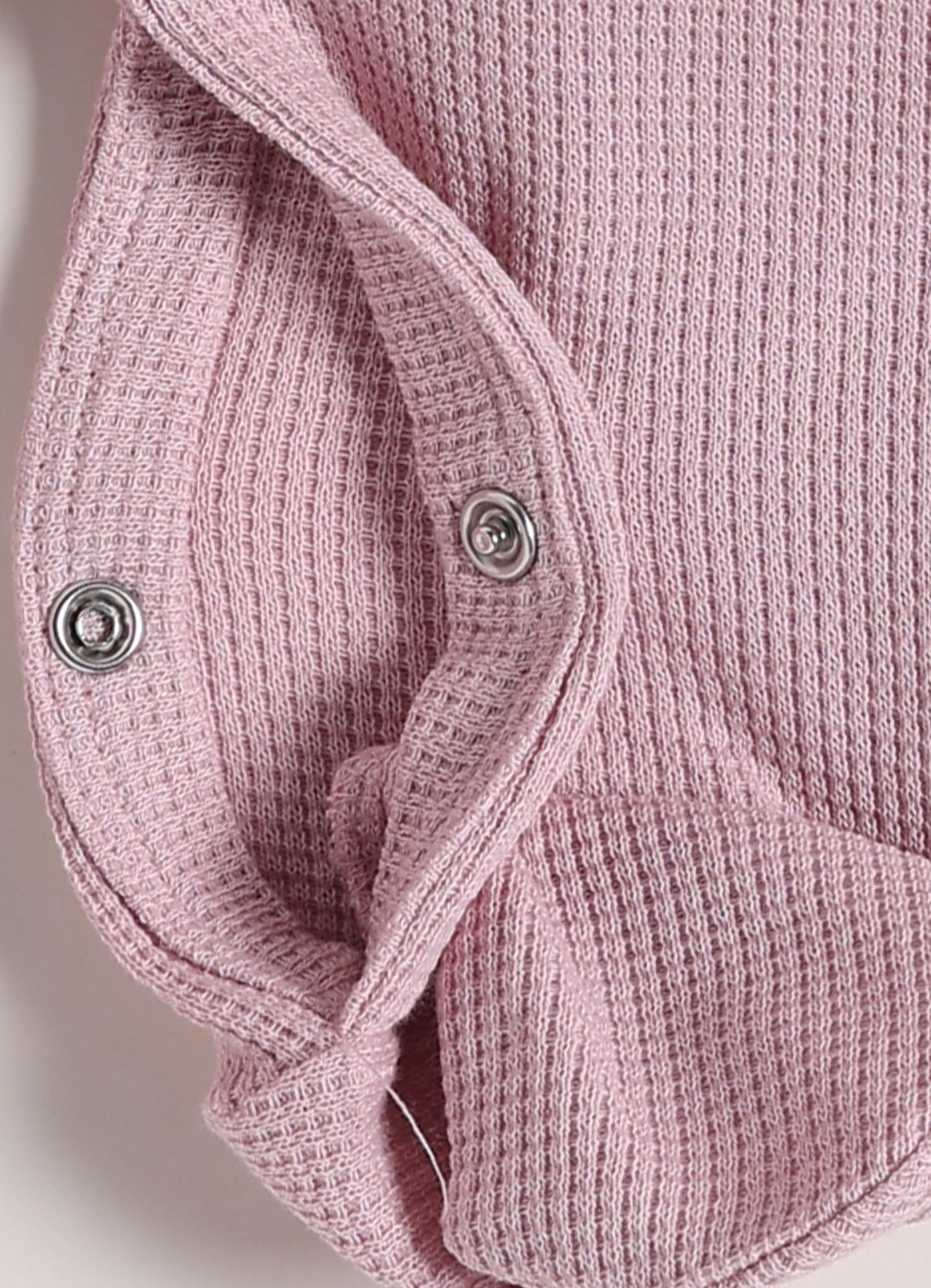 Full Sleeve Romper for Girls - Mauve Waffle Knit