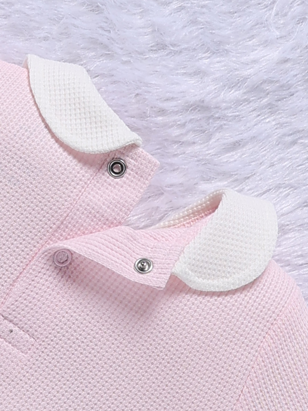 Top & Bottom for Girls - Pink Bunny Embroidered Waffle Top & Trousers Set