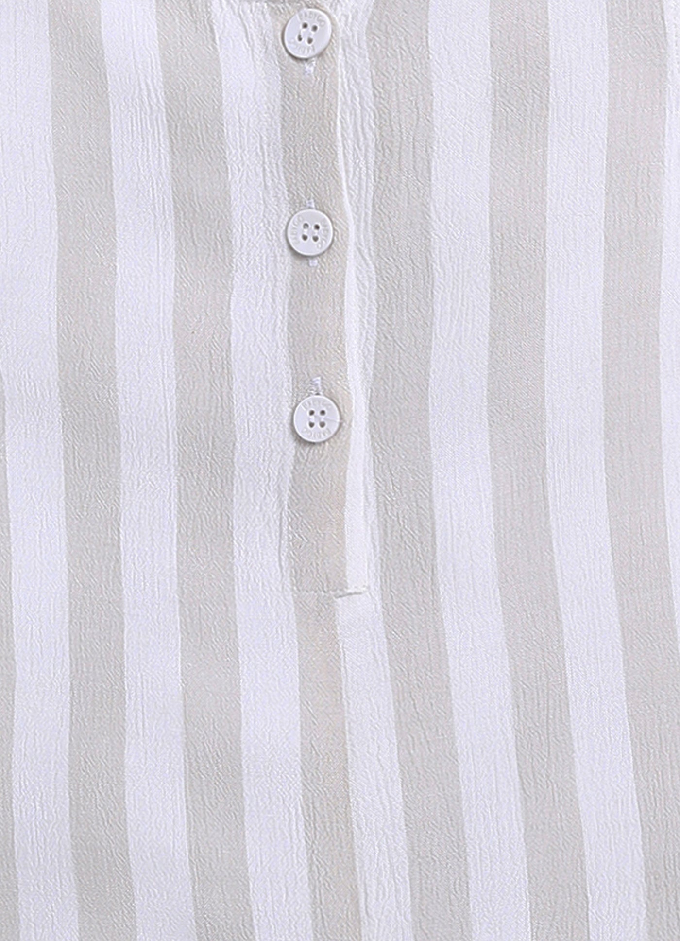 Baby Girl Striped Romper-BEIGE