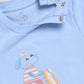 Happy Woof Printed Baby Boy Half T Shirt & Short Set-Blue