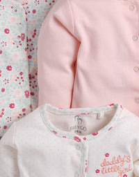 BABY GO Full Sleeve Set of 3 TEES Combo for Baby Girls PEACH
