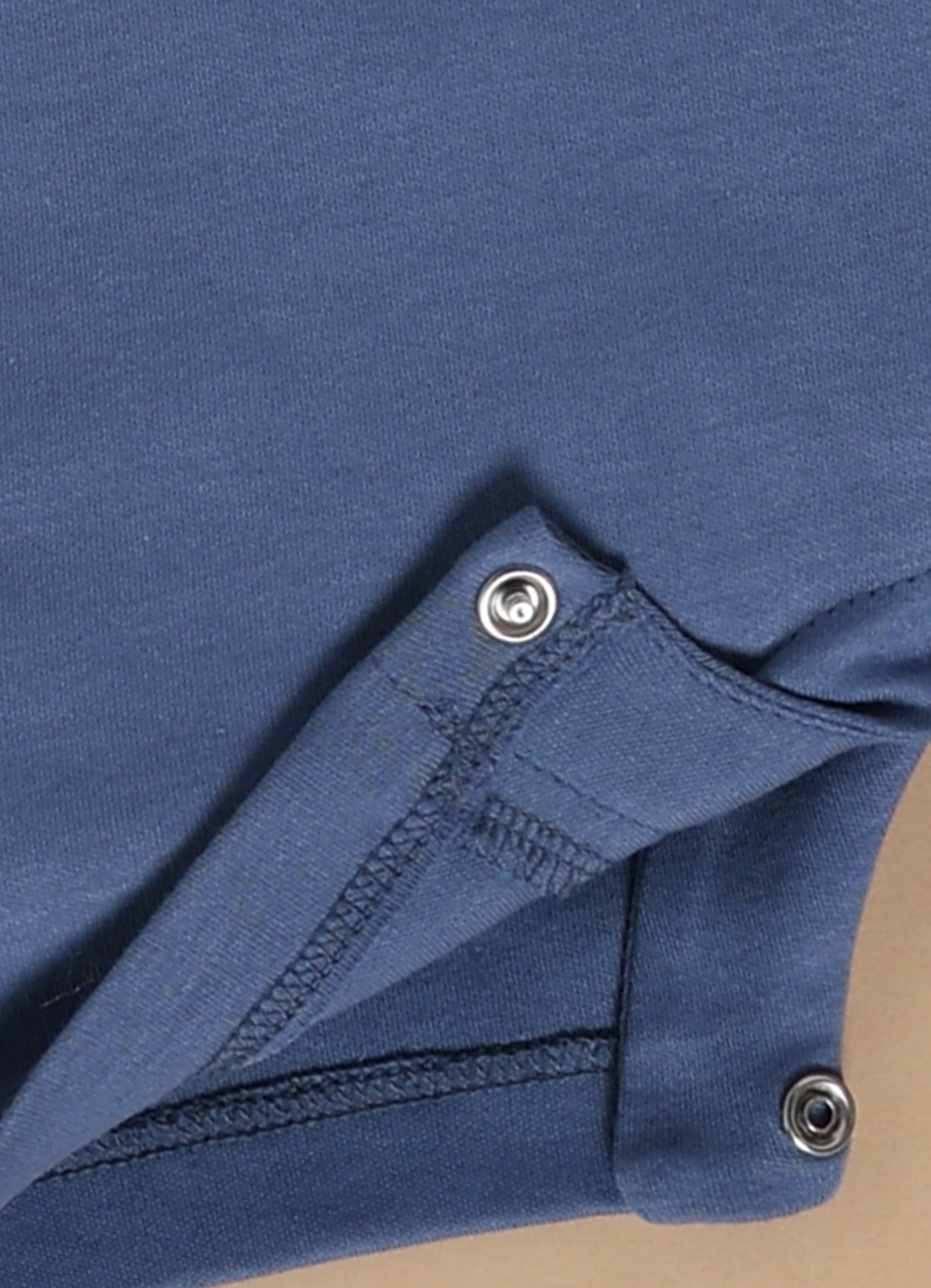 Half-Sleeve Romper for Boys – Dark Blue Buttoned Up