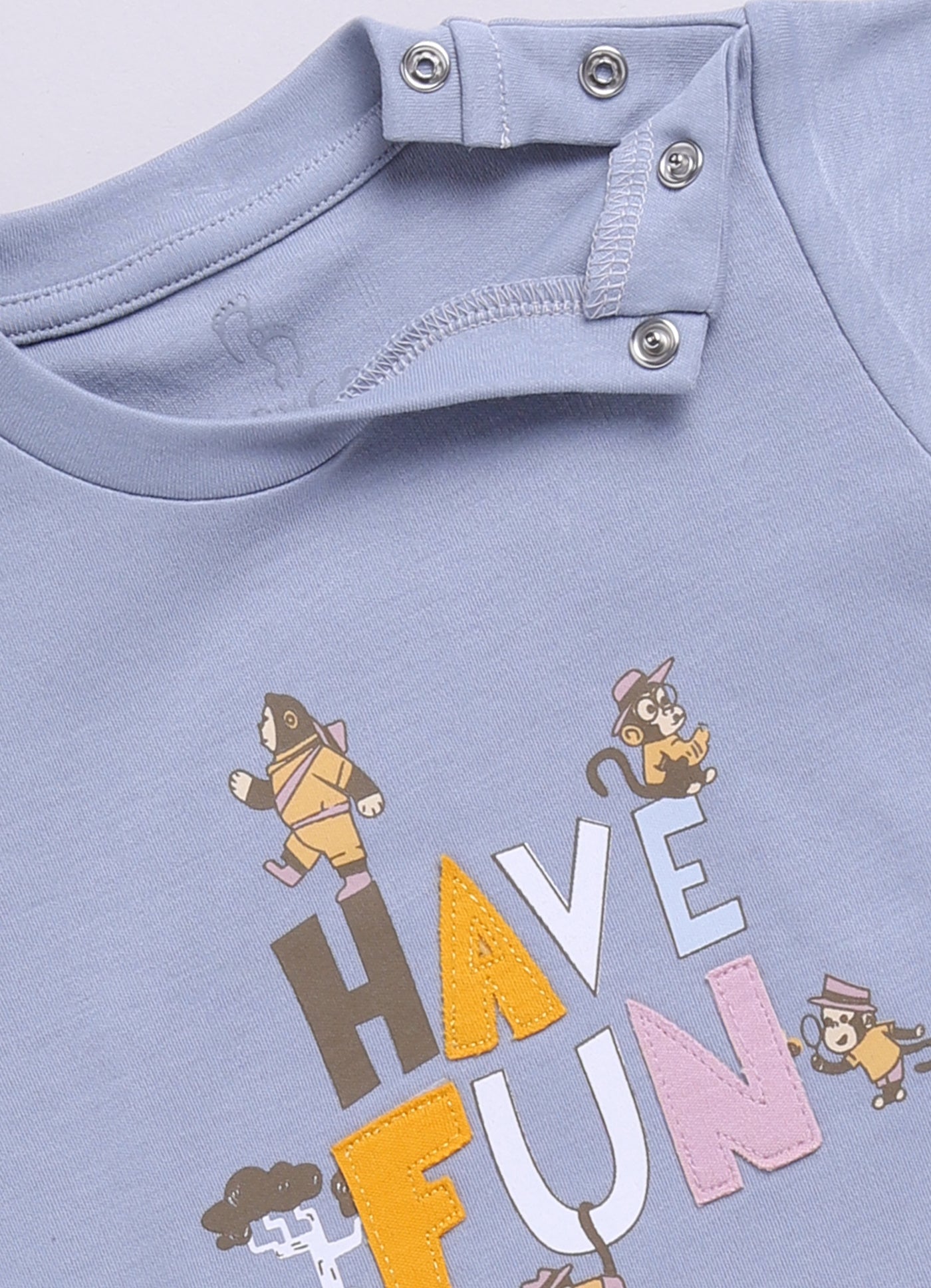 Baby Boy Have Fun printed Half T-Shirt and Shorts Set-Blue