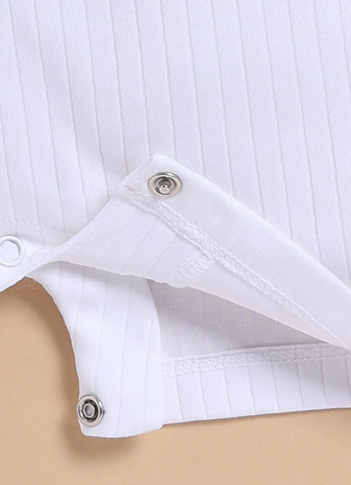 Half-Sleeve Romper for Girls – White Classic Elegance