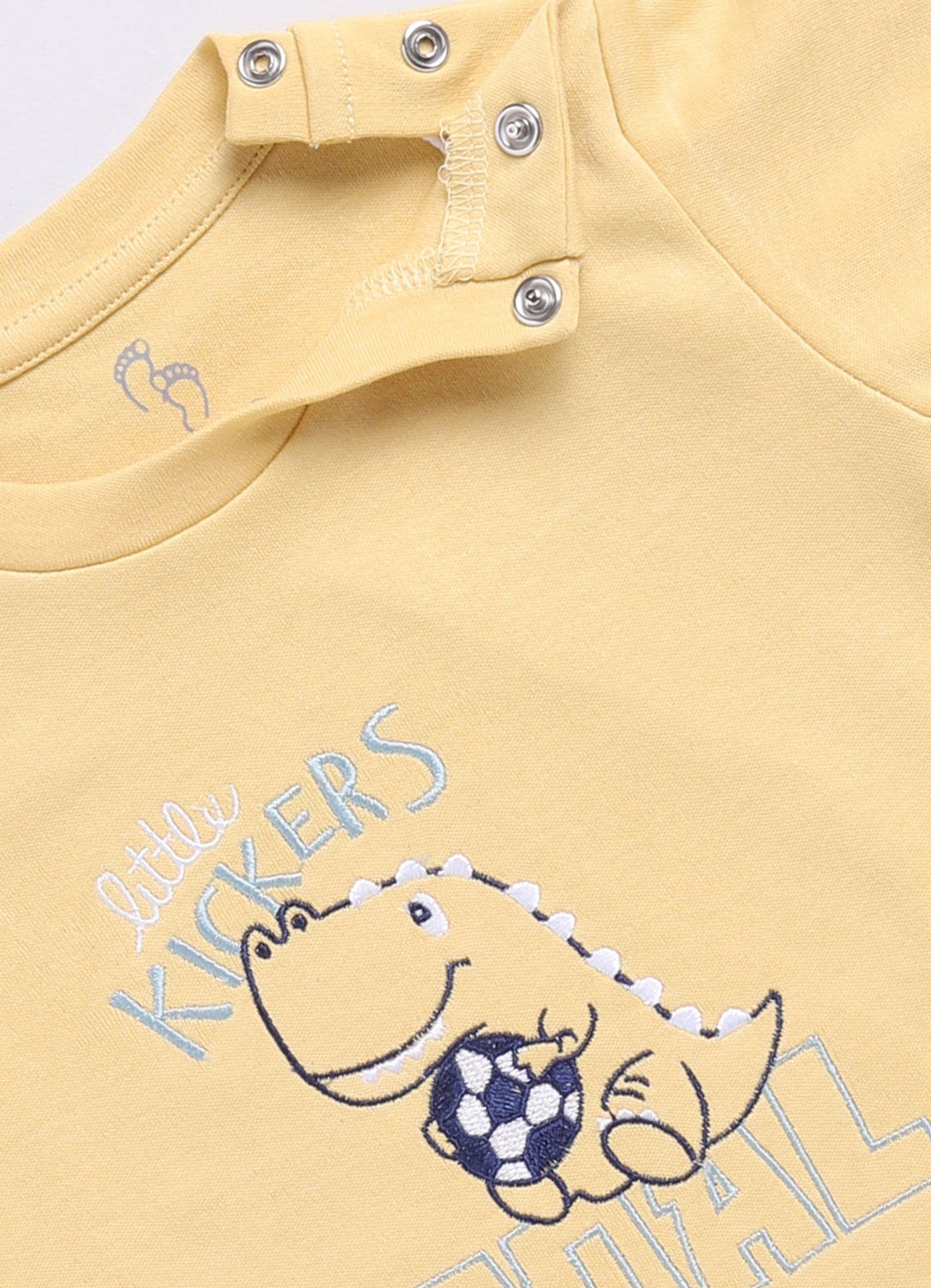 Baby Boy Dinosaur Printed Half T shirt & Short Set-Lemon