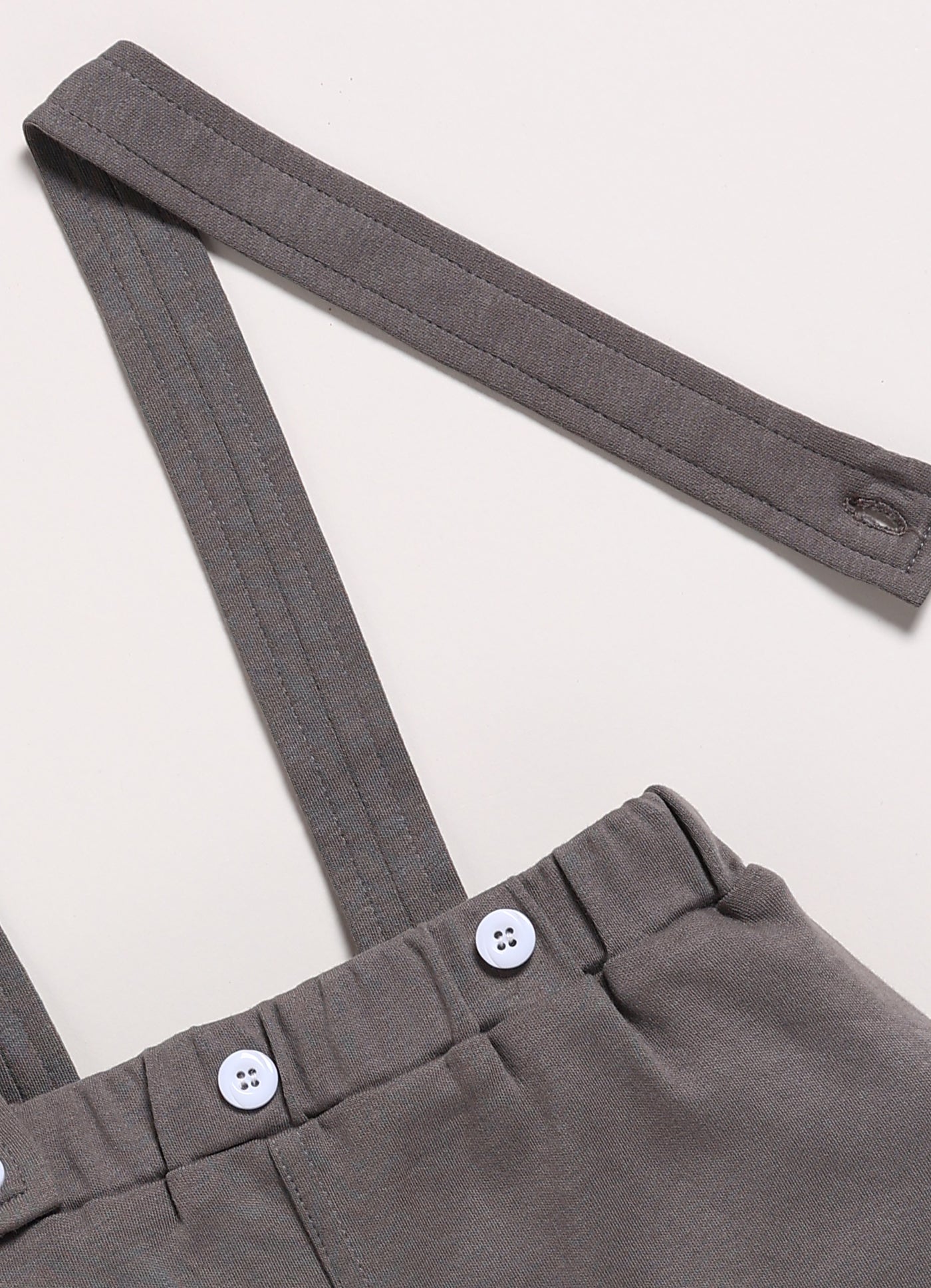 Half Sleeve Dungaree for Boys - Dark Grey Suspender Shorts