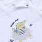 Baby Boy Happy Crocodile Printed Half T Shirt & Short Playdate Outfit-Sky