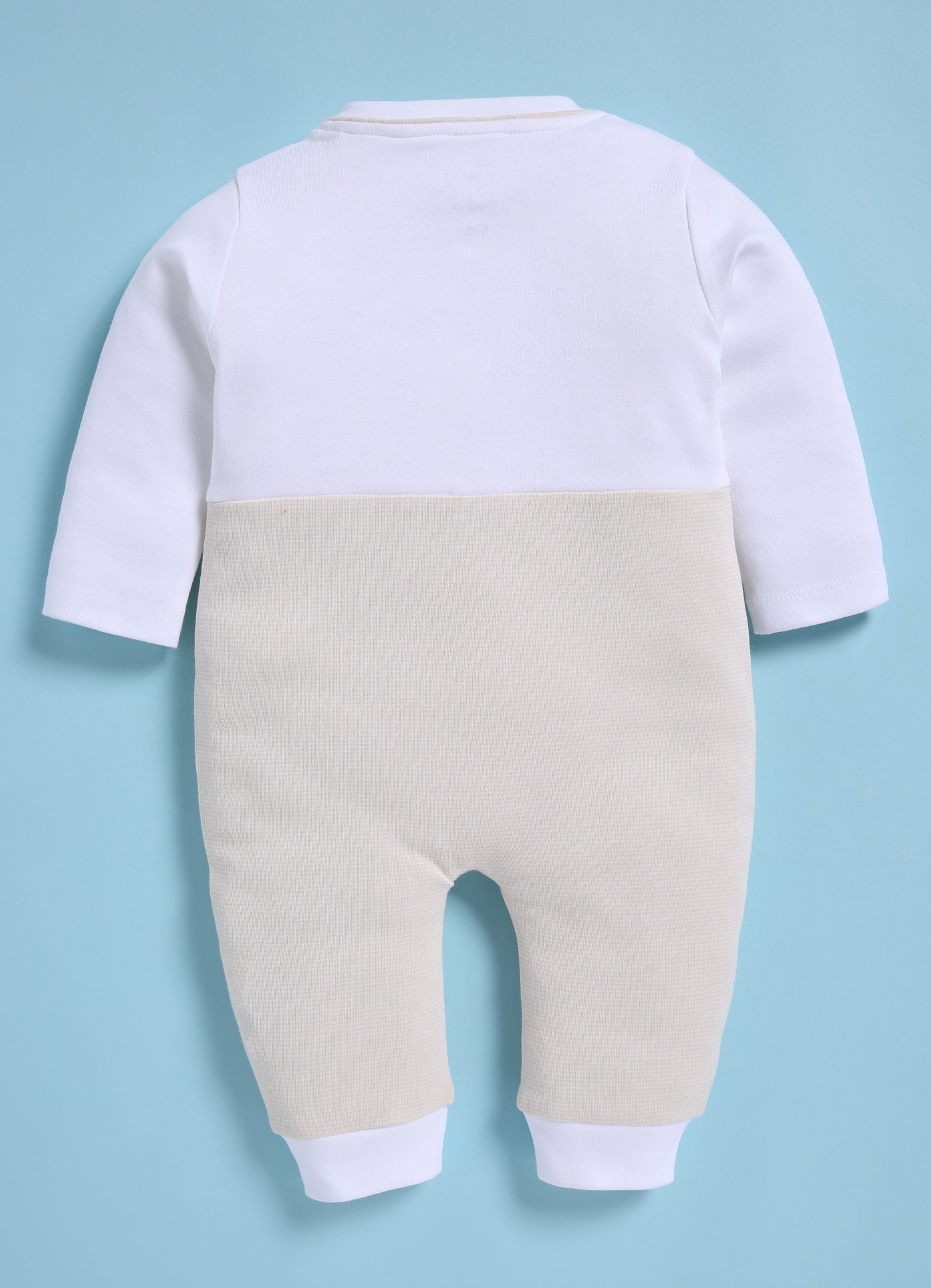 Full Sleeve Romper for Boys – Light Yellow Buttoned Up