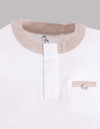 Half T-shirt and Shorts Set for Baby Boys 100% pure cotton-BEIGE
