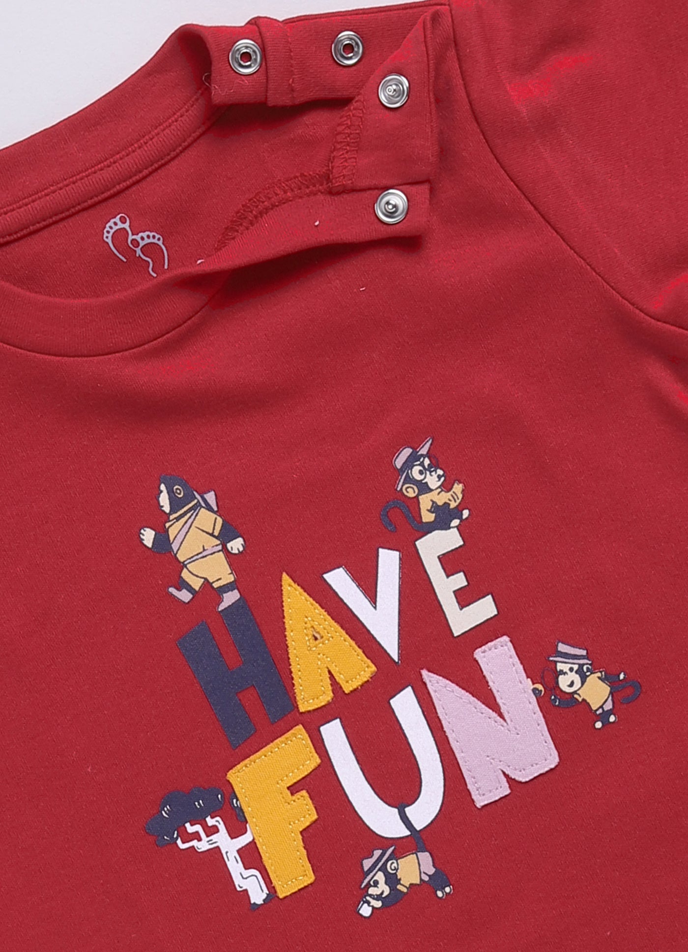 Baby Boy Have Fun printed Half T-Shirt and Shorts Set-Red