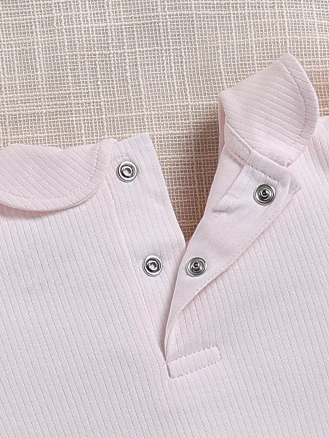 Top & Bottom for Girls - Pink Embroidered Ribbed Top & Trousers Set