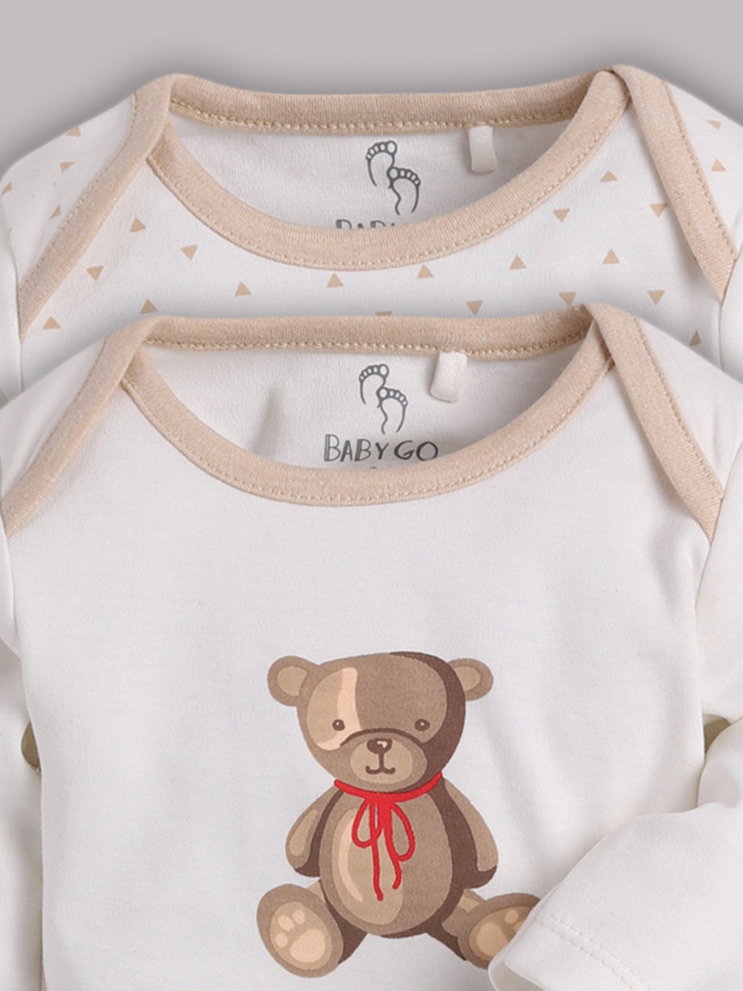 Boys Baby Romper for All Season/Sleep Suit/Comfort fit/ 100% Cotton (Set of 2)-BEIGE