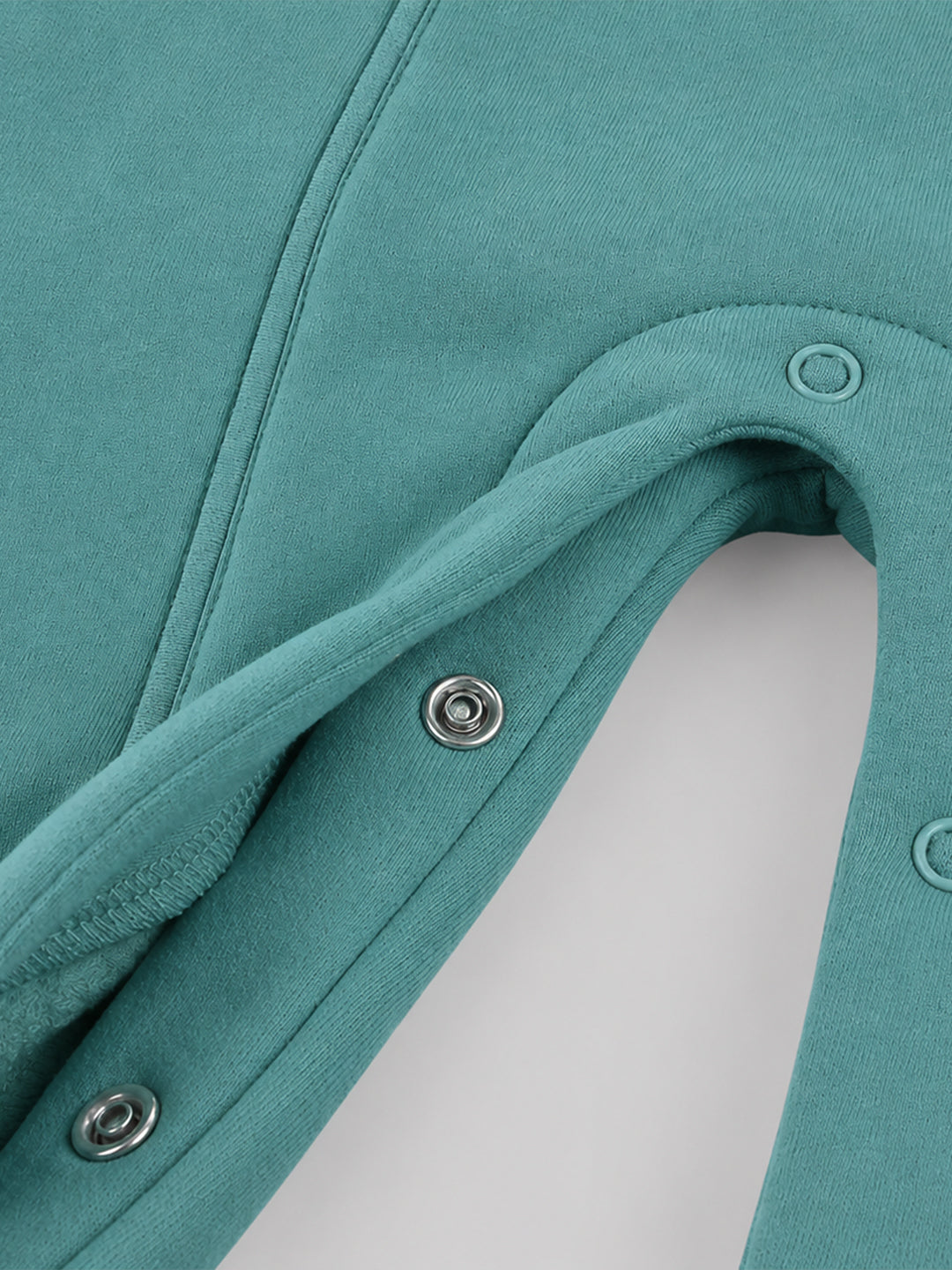 Teddy Bear Collared Full Sleeve Romper for Boys - Teal & White