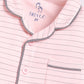 Stripped Printed Comfy Baby Girl Night Suit-PEACH