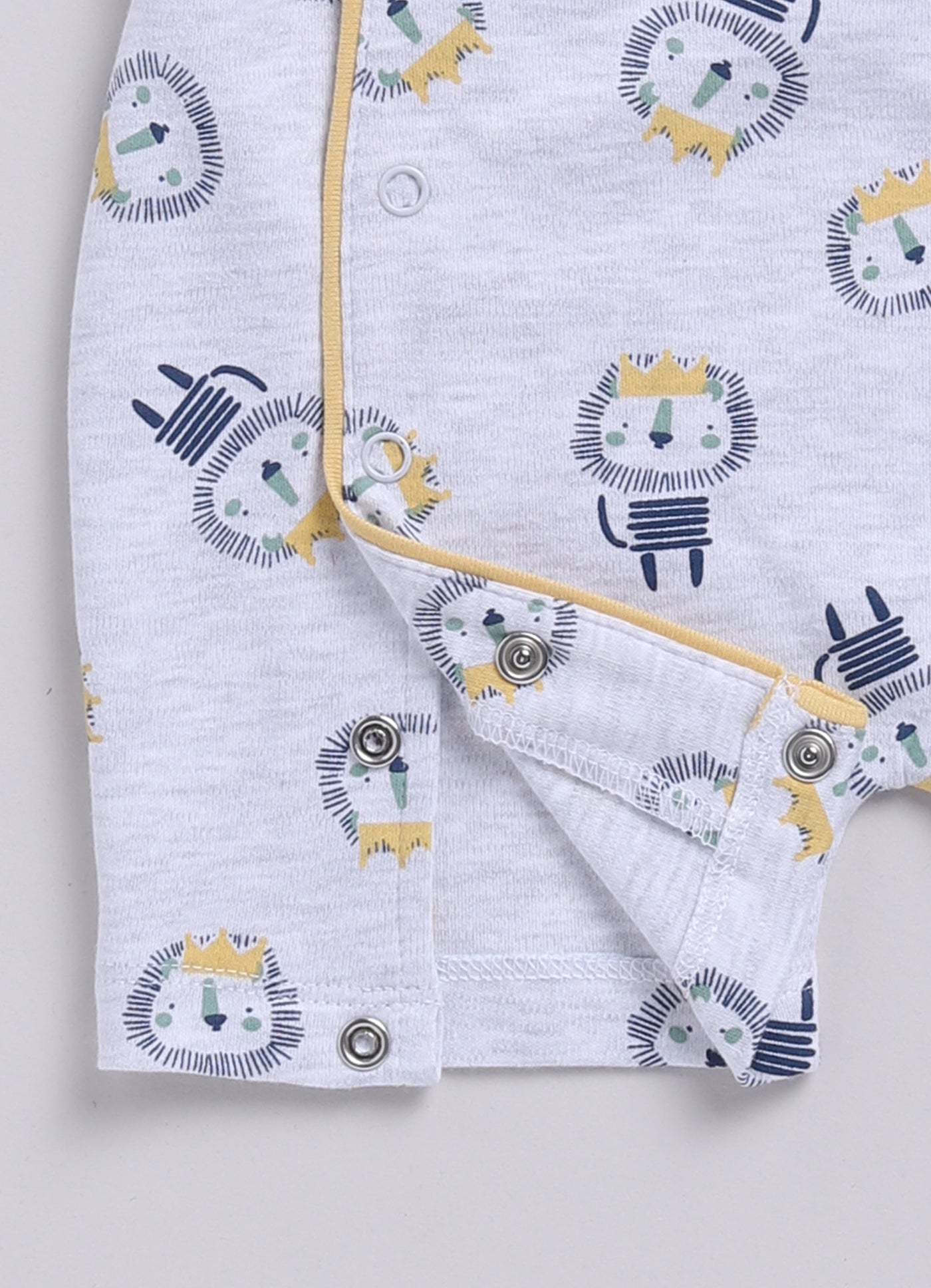 Hedgehog Happiness Baby Boy Summer Romper, Soft Cotton & Cute Print-GREY