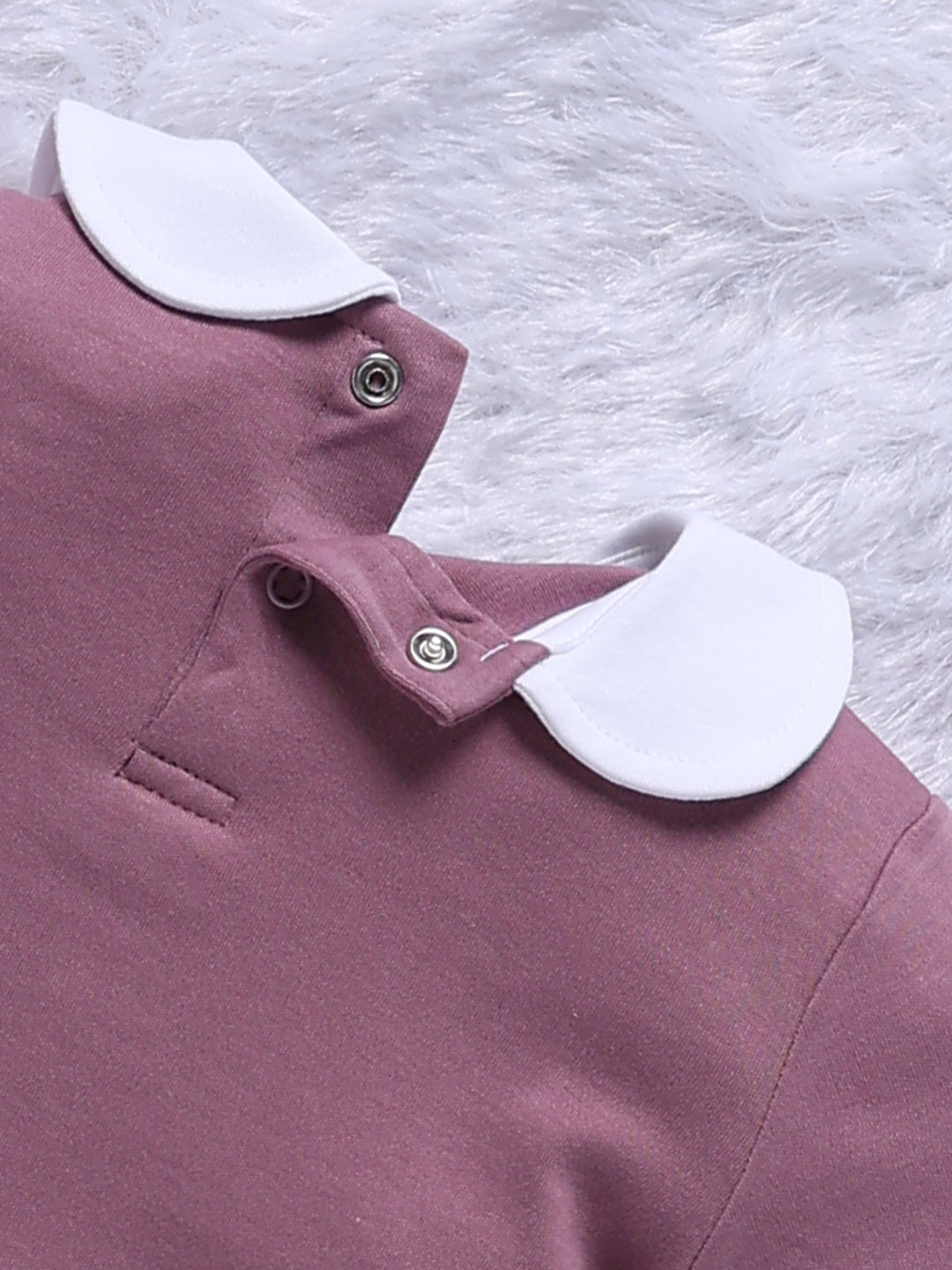 Top & Bottom for Girls - Mauve Animal Embroidered Top & Printed Trousers Set