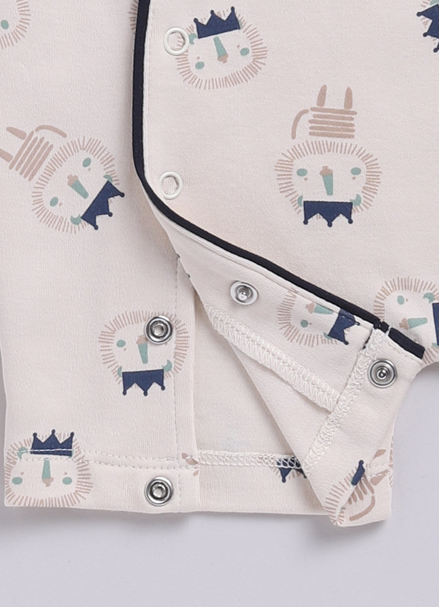 Hedgehog Happiness Baby Boy Summer Romper, Soft Cotton & Cute Print-BEIGE