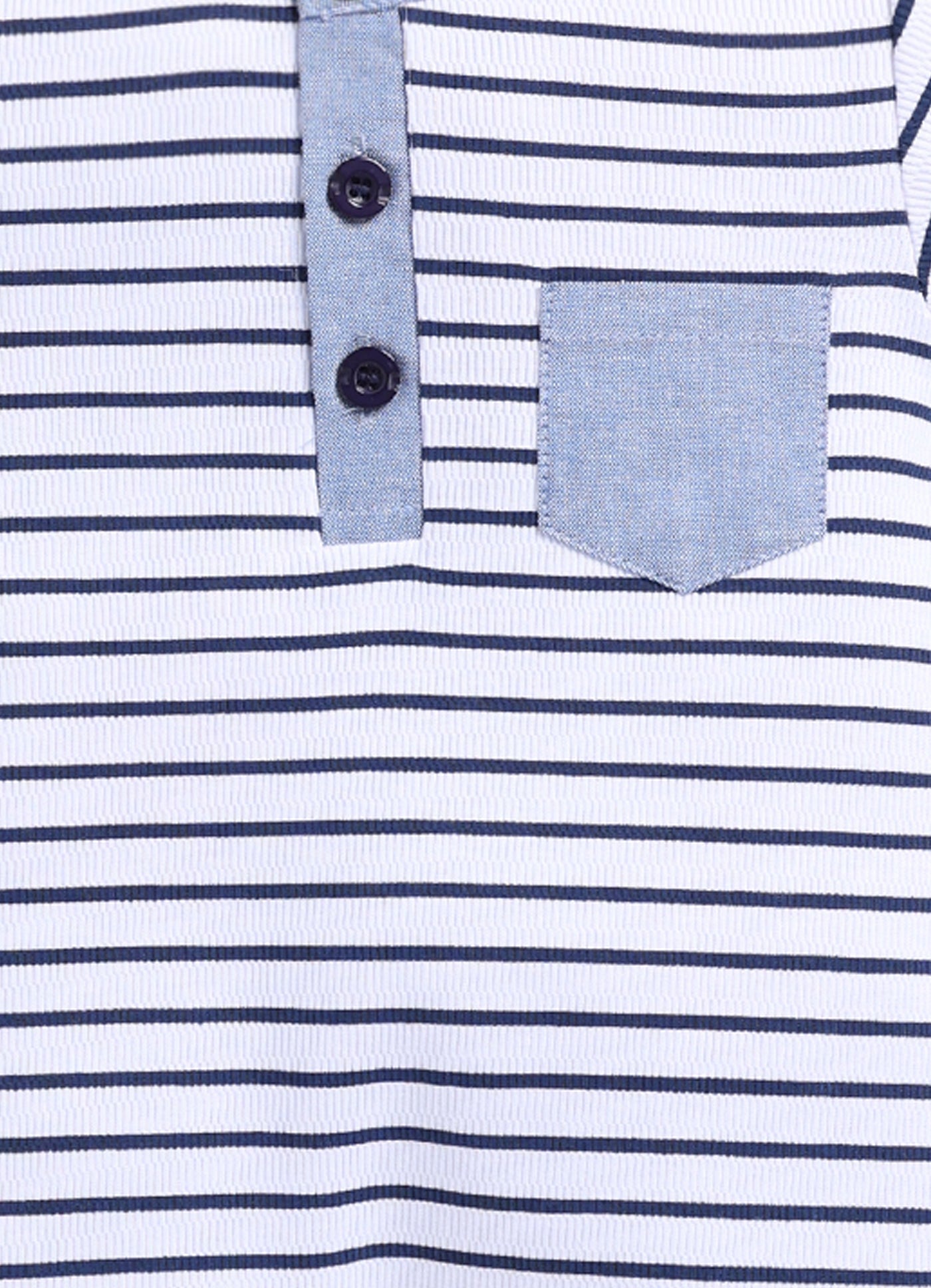 Baby Boy Striped Summer Romper - Navy