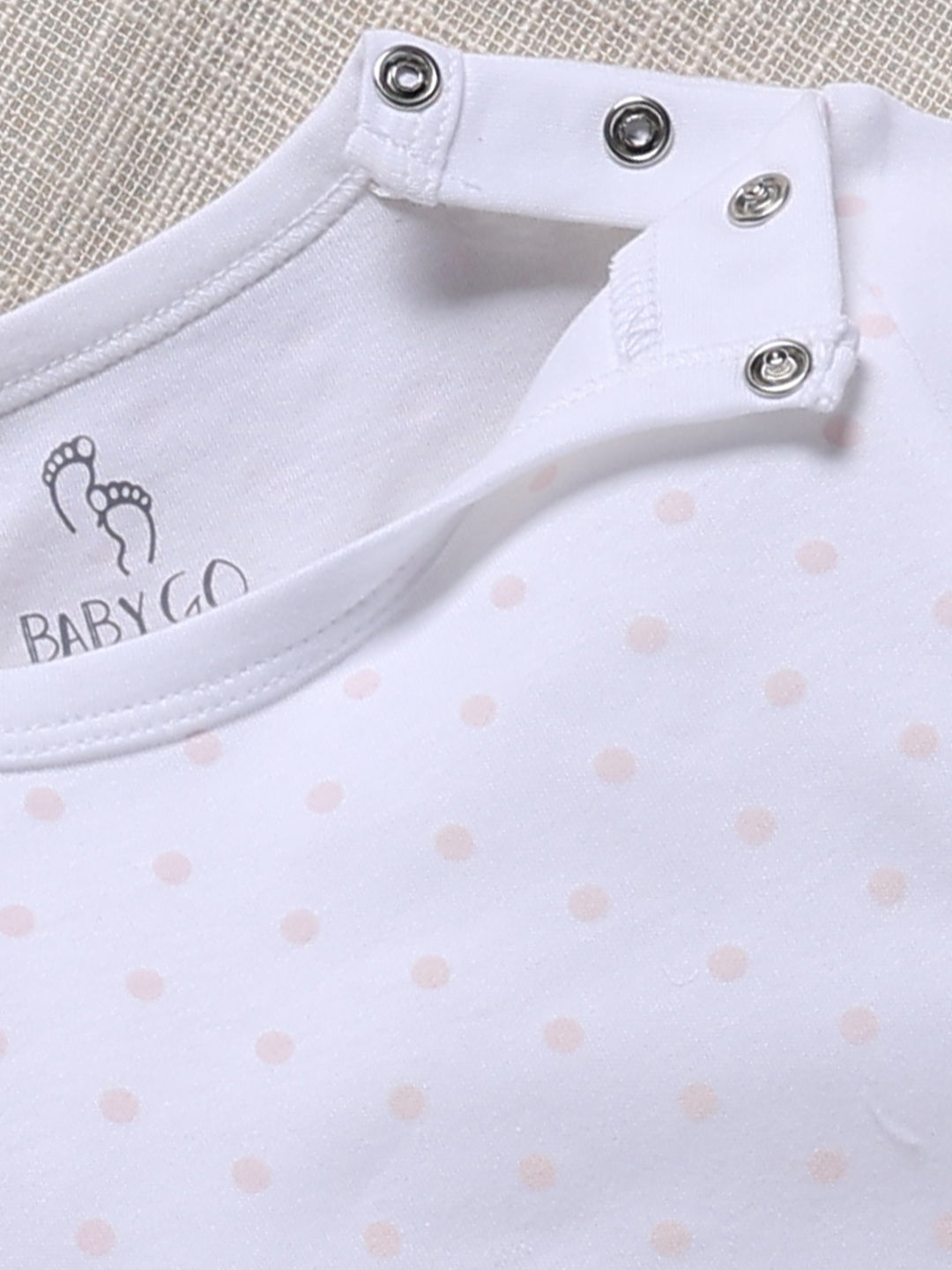 Dungaree - Baby Pink Bunny Polka Dot