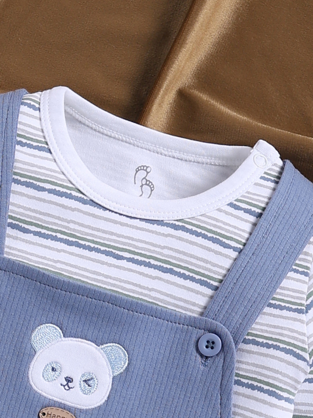 Dungaree - Blue Happy Bear