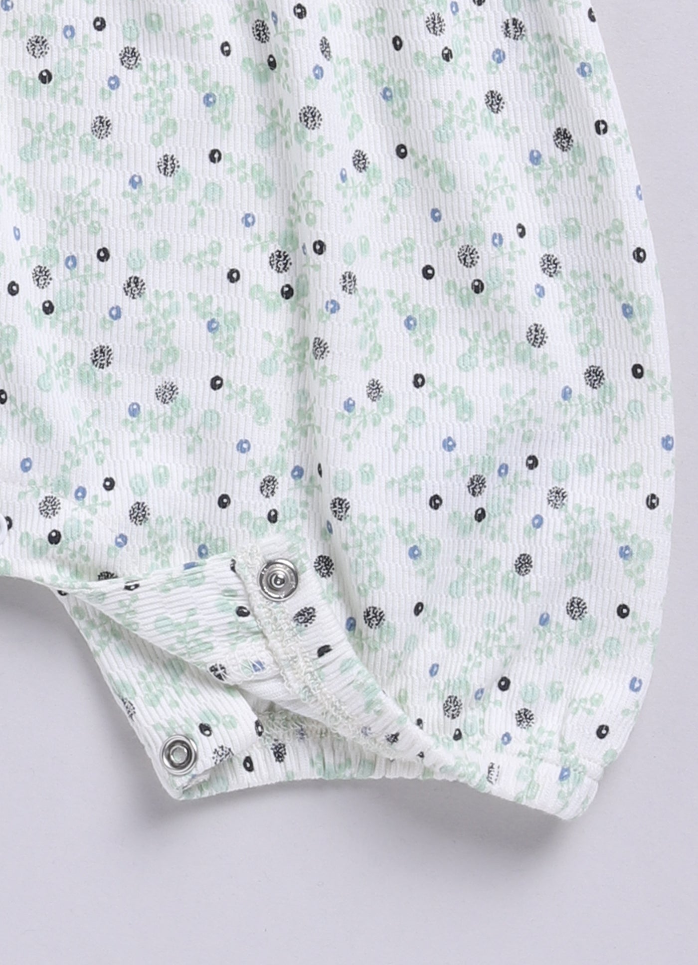 Baby Girl Light Green Floral Romper with Bows-PISTA GREEN