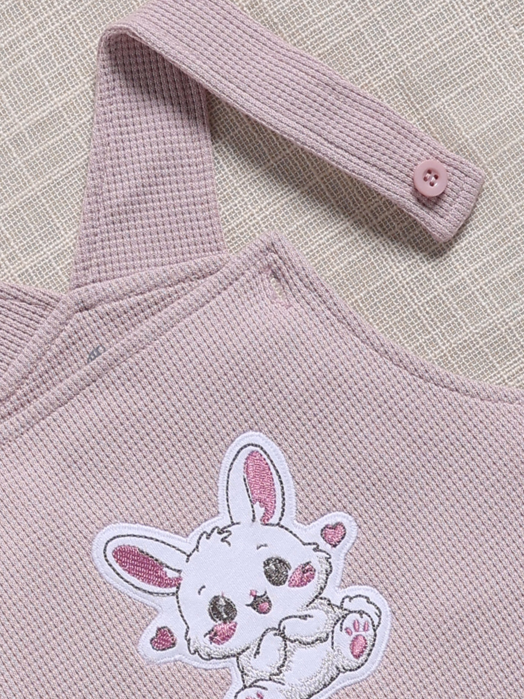 Dungaree - Dusty Lavender Bunny Waffle Knit