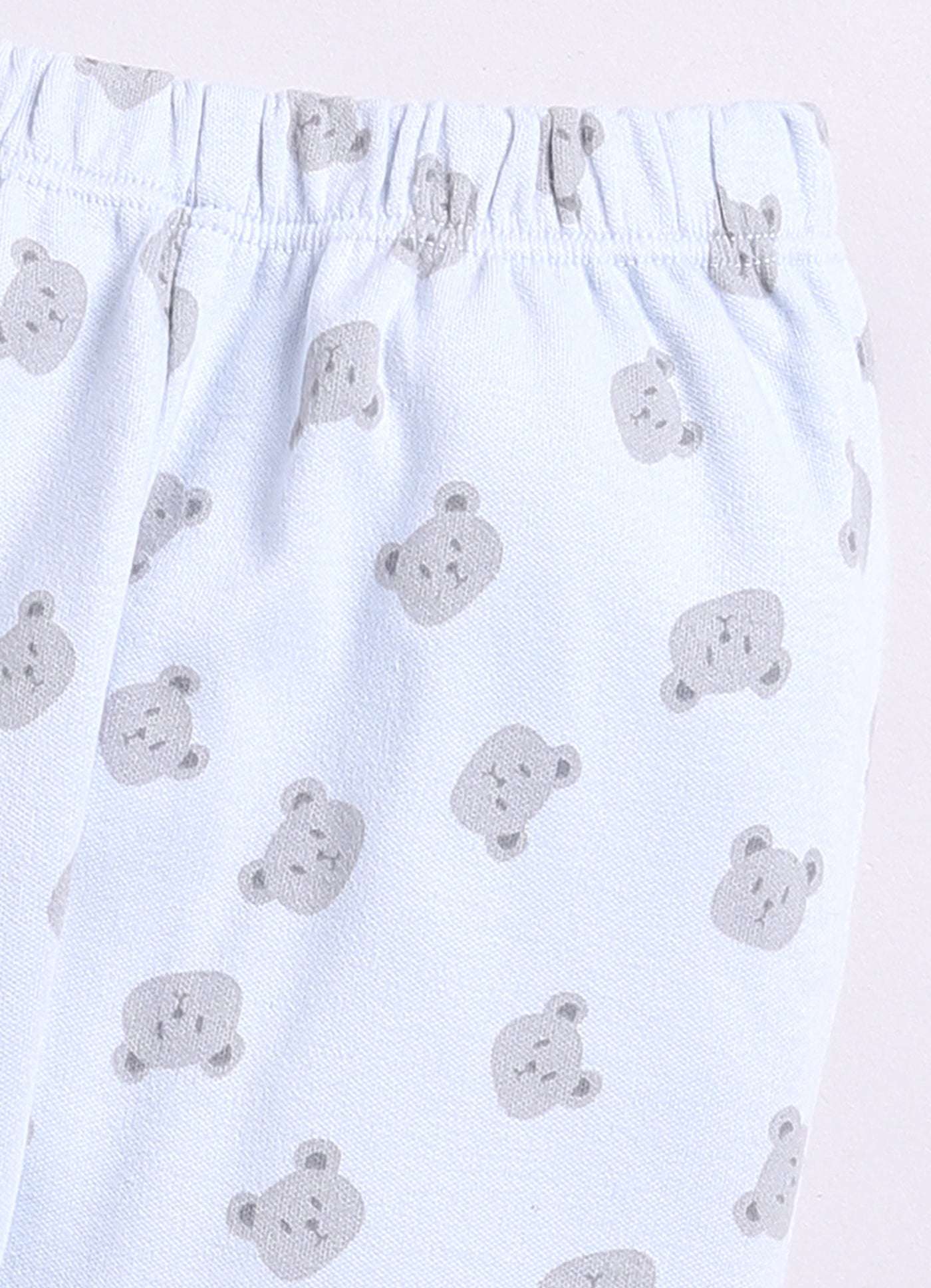 Bear Printed Baby Girl Half Sleeves Night Suit-Sky
