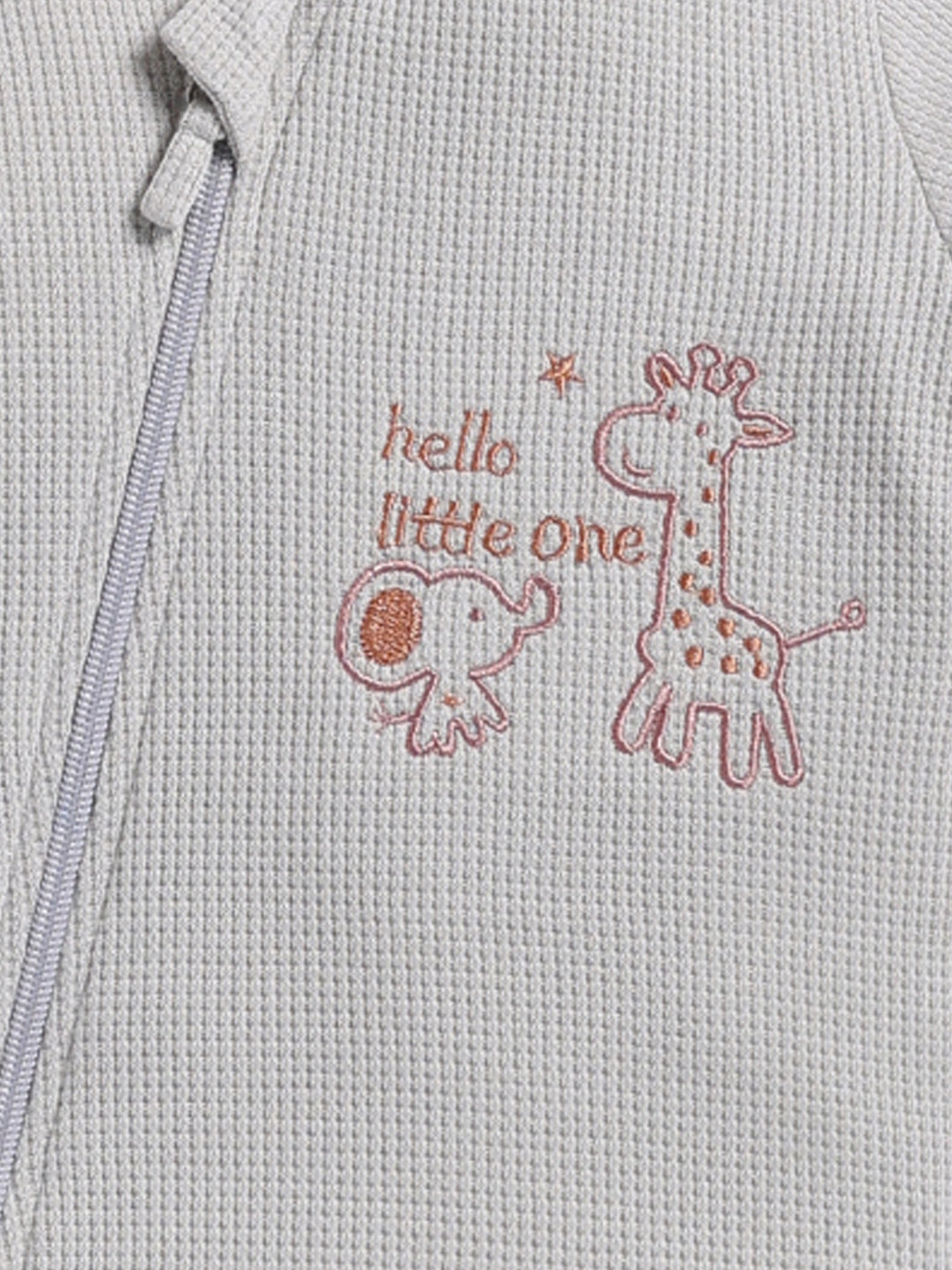 Top & Bottom for Boys - Cream Beige Giraffe Waffle-Knit Hoodie & Pants Set