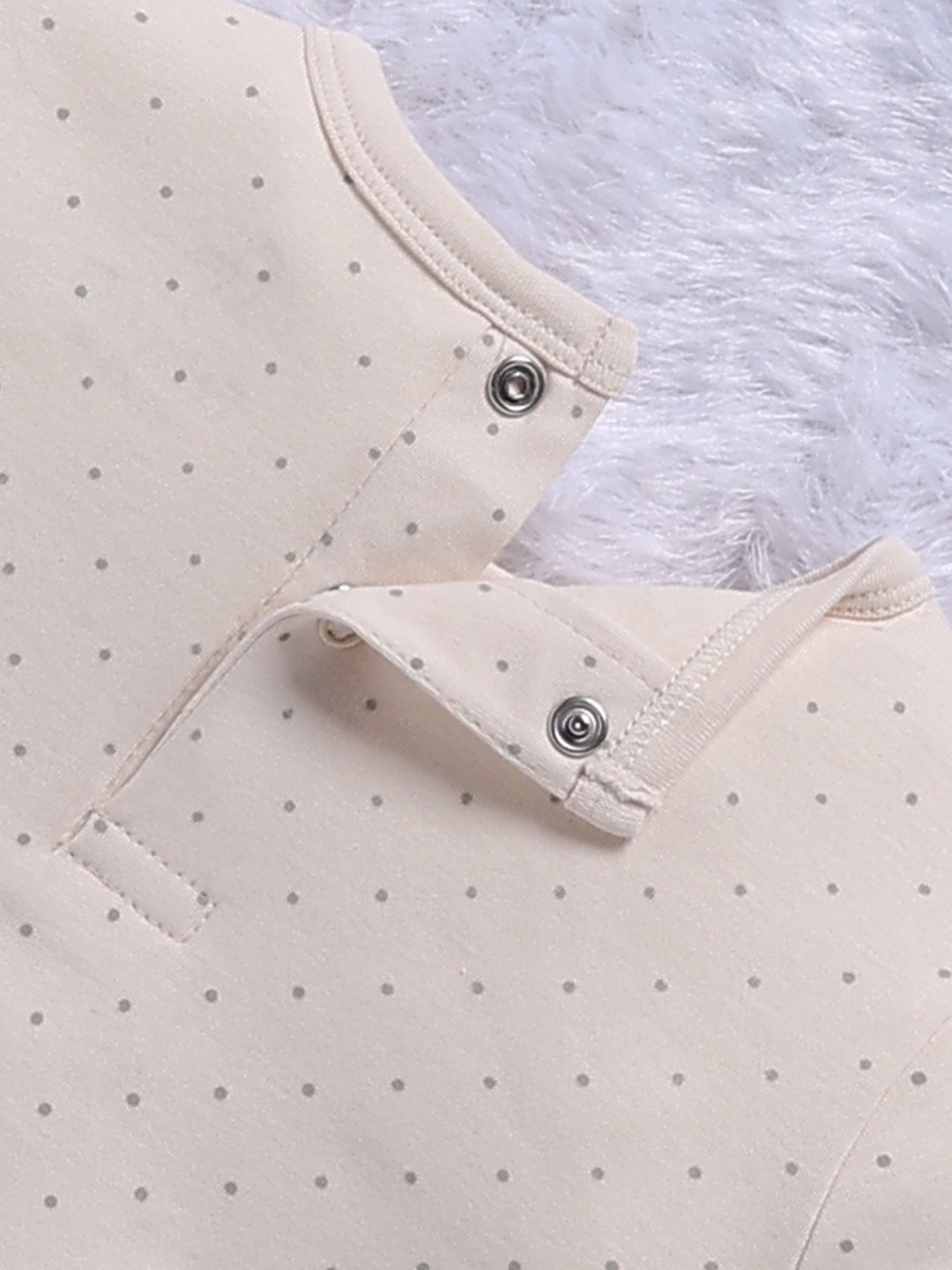 Top & Bottom for Girls - Light Beige Hedgehog Ruffle-Trim