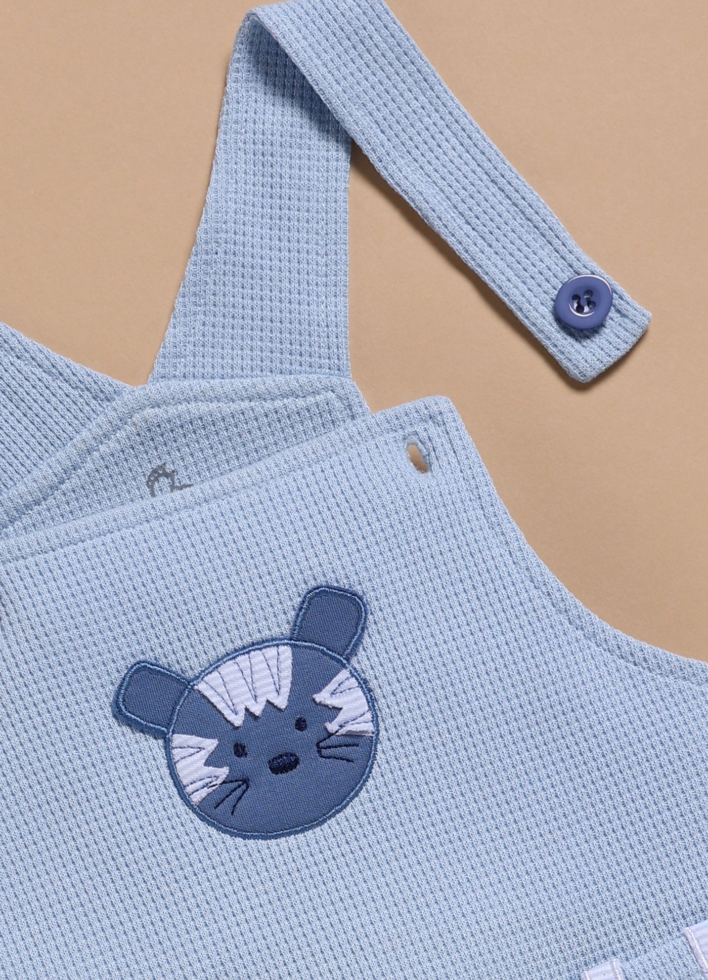 Half Sleeve Dungaree for Boys – Sky Blue Cute Tiger