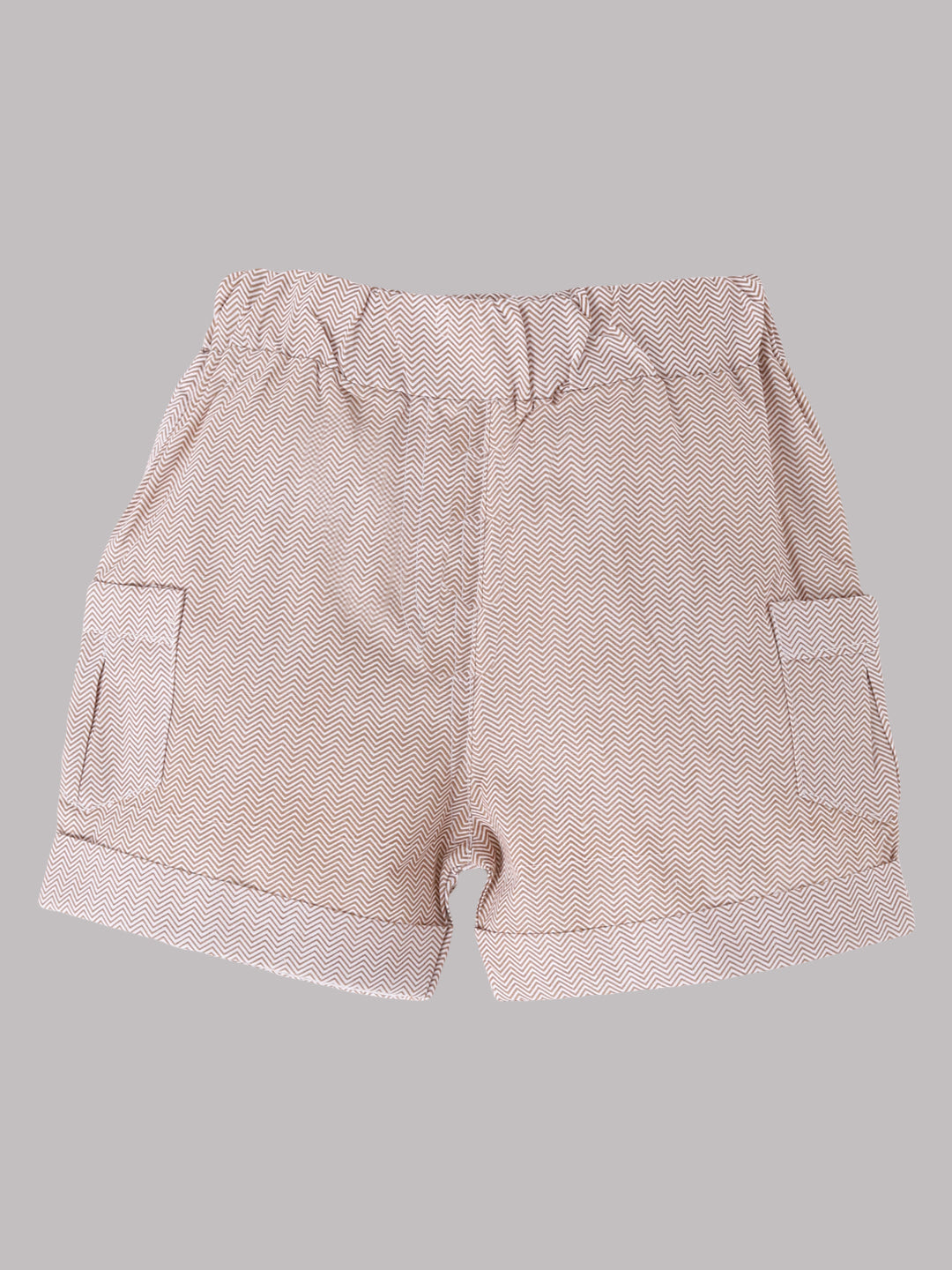 Half T-shirt and Shorts Set for Baby Boys 100% pure cotton-BEIGE